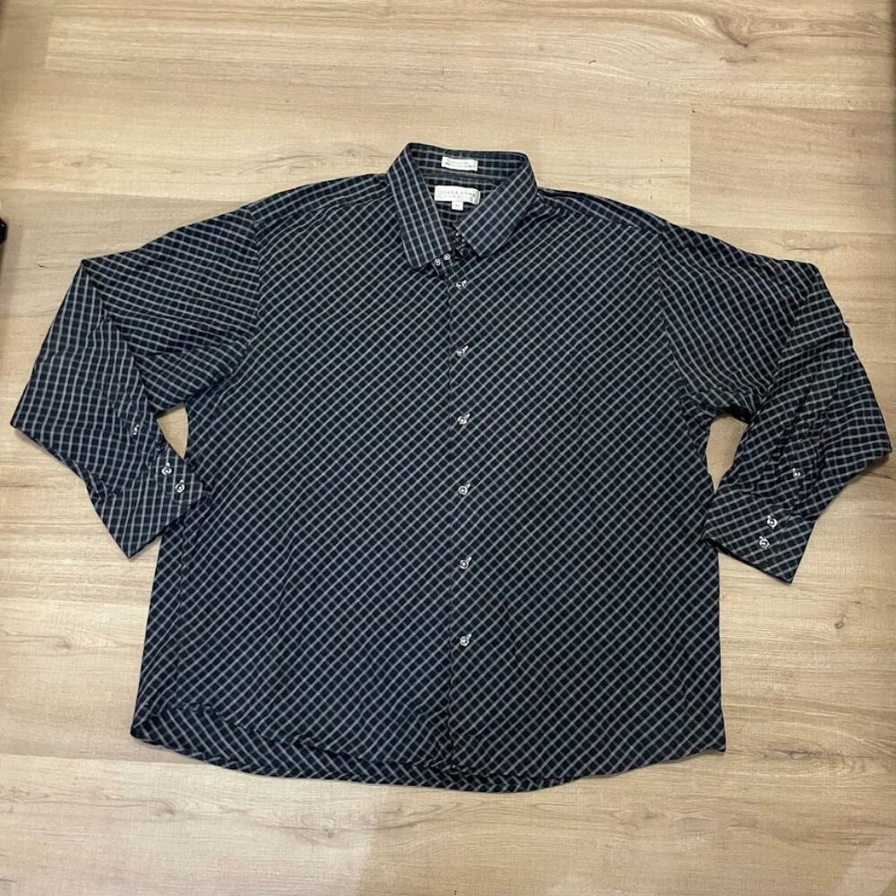 Linea Dome Chemise navy blue cotton button dress shirt